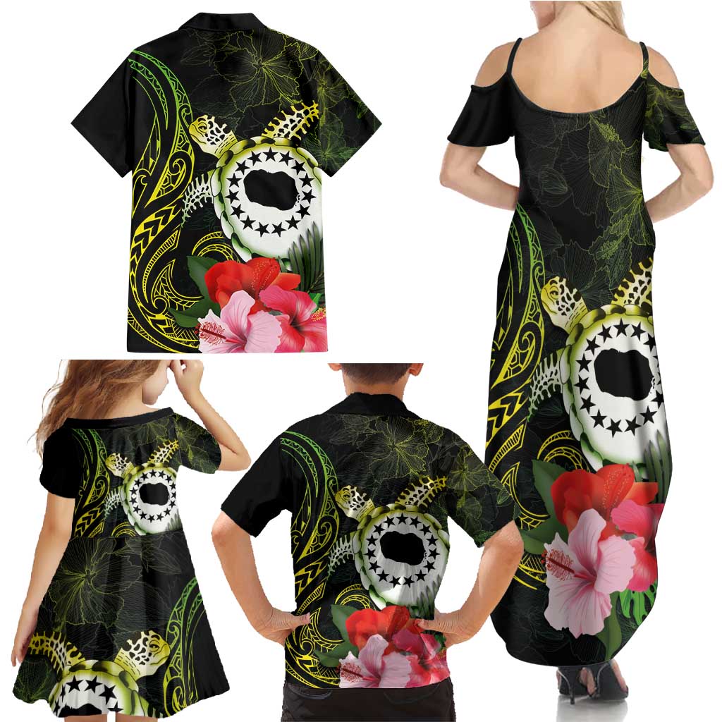 Kia Orana Cook Islands Family Matching Summer Maxi Dress and Hawaiian Shirt Turtle and Hibiscus Polynesian Pattern LT03 - Polynesian Pride