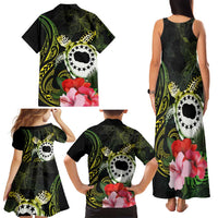 Kia Orana Cook Islands Family Matching Tank Maxi Dress and Hawaiian Shirt Turtle and Hibiscus Polynesian Pattern LT03 - Polynesian Pride