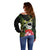 Kia Orana Cook Islands Off Shoulder Sweater Turtle and Hibiscus Polynesian Pattern