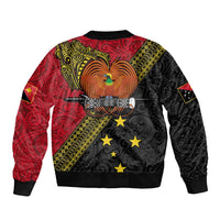 Papua new Guinea Goroka Show Bomber Jacket Bird-of-paradise and Melanesian Tattoo Pattern