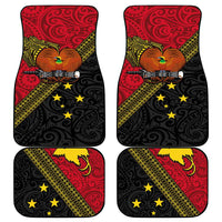 Papua New Guinea Goroka Show Car Mats Bird-of-paradise and Melanesian Tattoo Pattern LT03 - Polynesian Pride