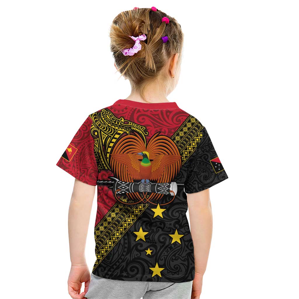 Papua new Guinea Goroka Show Kid T Shirt Bird-of-paradise and Melanesian Tattoo Pattern