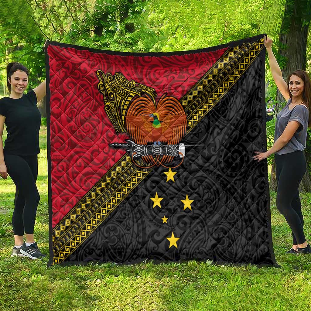 Papua New Guinea Goroka Show Quilt Bird-of-paradise and Melanesian Tattoo Pattern LT03 - Polynesian Pride