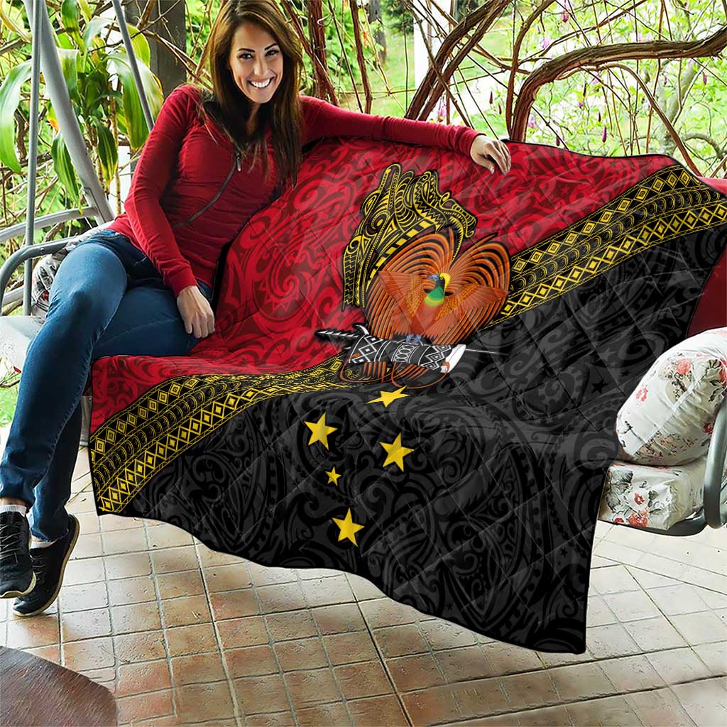 Papua New Guinea Goroka Show Quilt Bird-of-paradise and Melanesian Tattoo Pattern LT03 - Polynesian Pride
