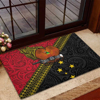 Papua New Guinea Goroka Show Rubber Doormat Bird-of-paradise and Melanesian Tattoo Pattern LT03 - Polynesian Pride
