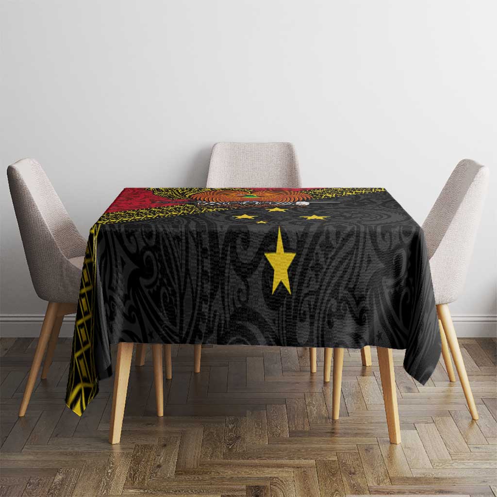 Papua new Guinea Goroka Show Tablecloth Bird-of-paradise and Melanesian Tattoo Pattern
