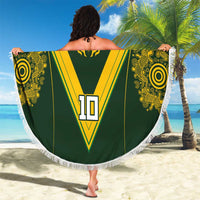 Australia Rugby Custom Beach Blanket Aboriginal Art Sporty Style - Polynesian Pride