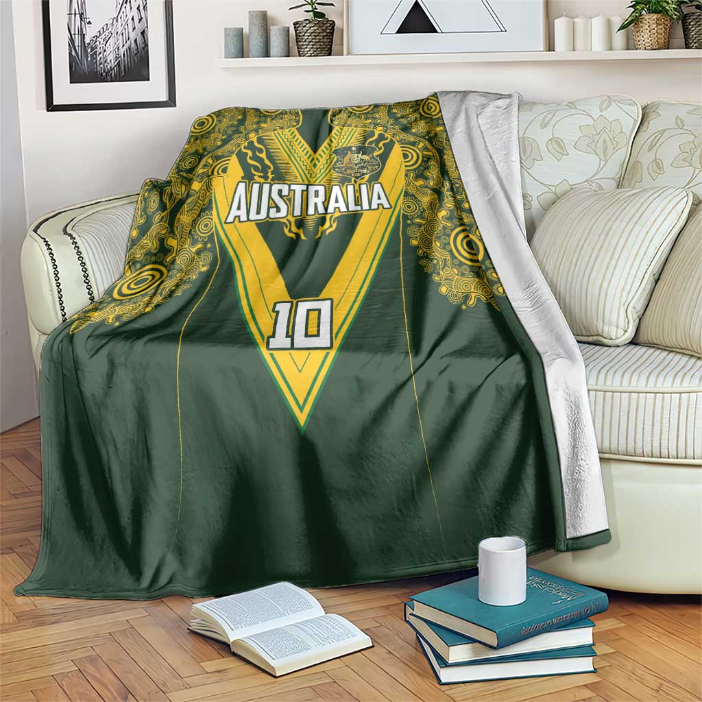 Australia Rugby Custom Blanket Aboriginal Art Sporty Style - Polynesian Pride