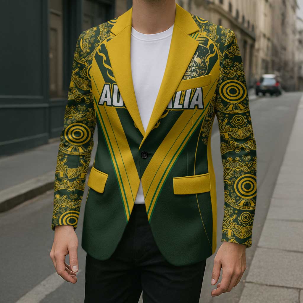 Australia Rugby Custom Blazer Aboriginal Art Sporty Style - Polynesian Pride