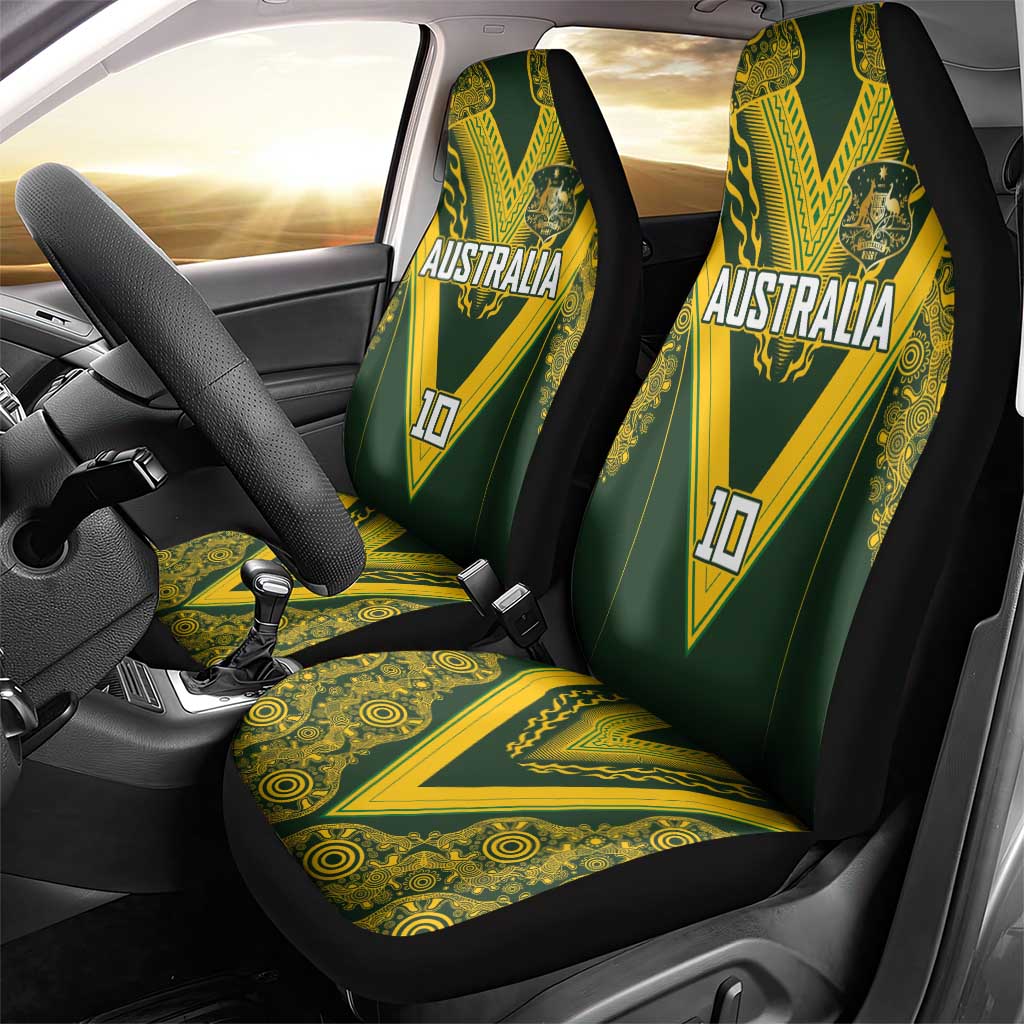 Australia Rugby Custom Car Seat Cover Aboriginal Art Sporty Style - Polynesian Pride