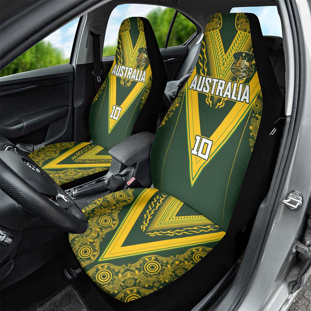 Australia Rugby Custom Car Seat Cover Aboriginal Art Sporty Style - Polynesian Pride