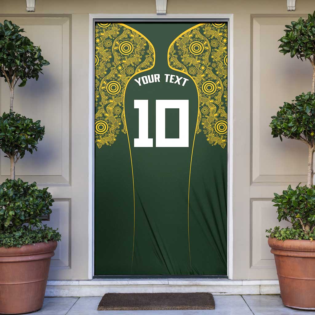Australia Rugby Custom Door Cover Aboriginal Art Sporty Style - Polynesian Pride