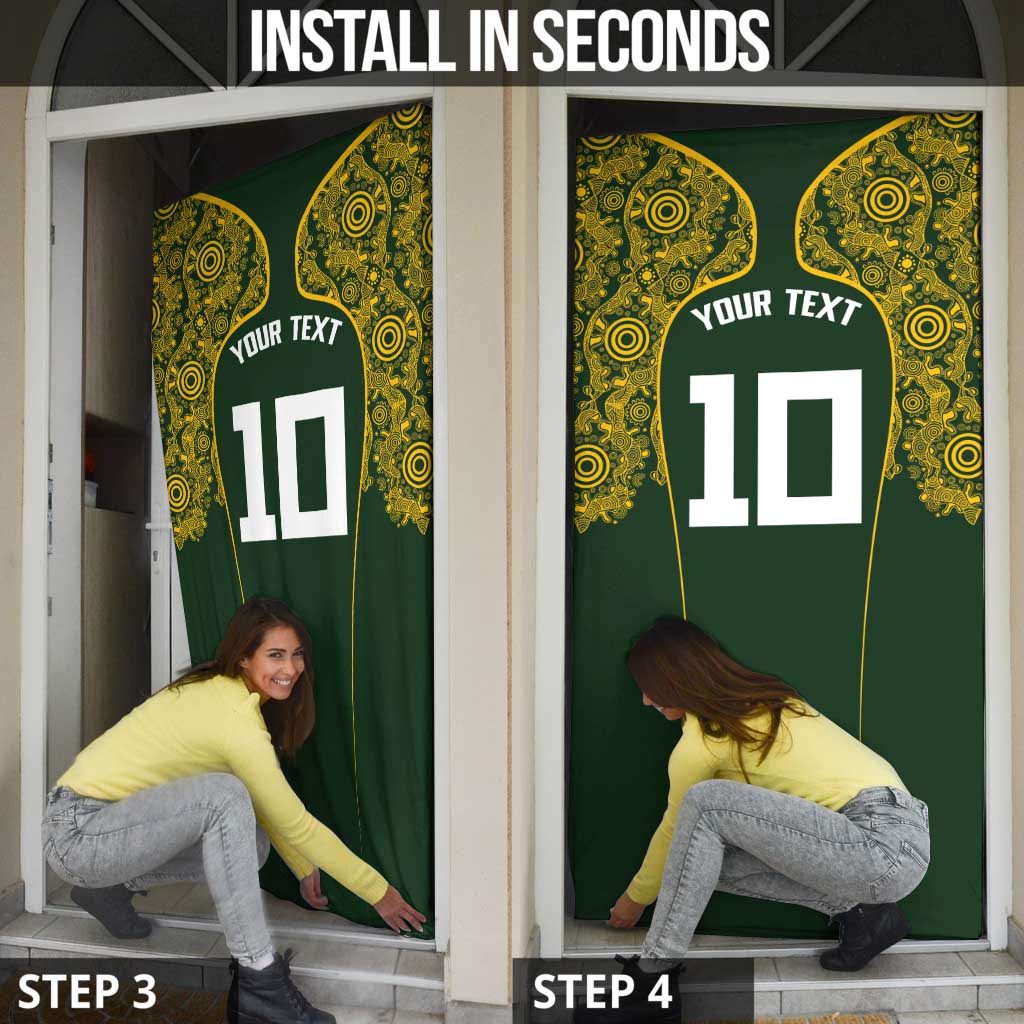 Australia Rugby Custom Door Cover Aboriginal Art Sporty Style - Polynesian Pride