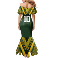 Australia Rugby Custom Family Matching Mermaid Dress and Hawaiian Shirt Aboriginal Art Sporty Style - Polynesian Pride