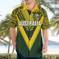 Australia Rugby Custom Hawaiian Shirt Aboriginal Art Sporty Style - Polynesian Pride