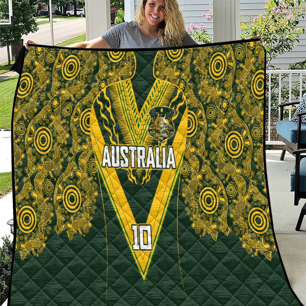 Australia Rugby Custom Quilt Aboriginal Art Sporty Style - Polynesian Pride
