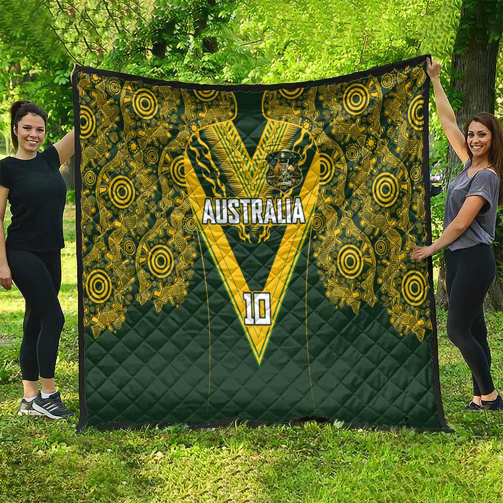 Australia Rugby Custom Quilt Aboriginal Art Sporty Style - Polynesian Pride