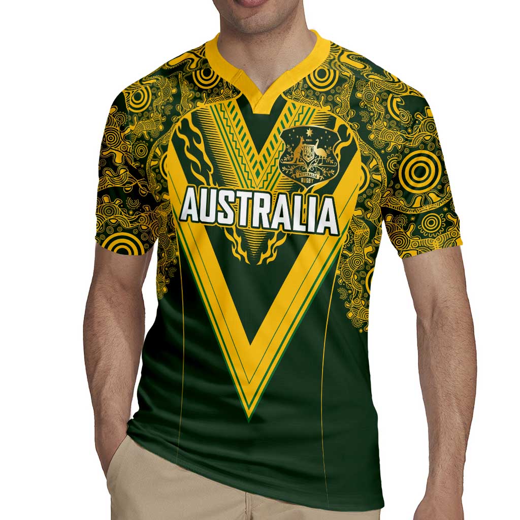 Australia Rugby Custom Rugby Jersey Aboriginal Art Sporty Style - Polynesian Pride