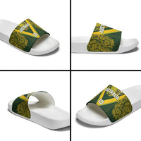 Australia Rugby Custom Slide Sandals Aboriginal Art Sporty Style - Polynesian Pride