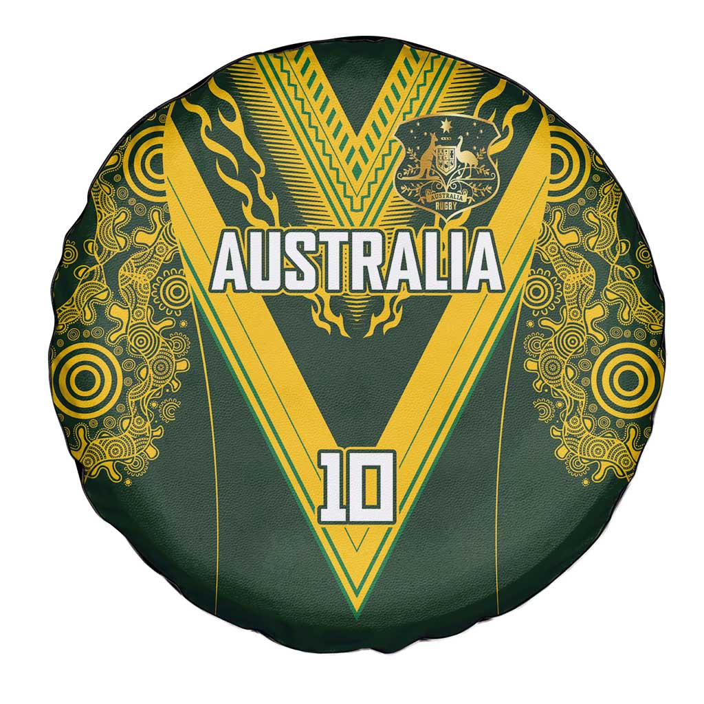 Australia Rugby Custom Spare Tire Cover Aboriginal Art Sporty Style - Polynesian Pride