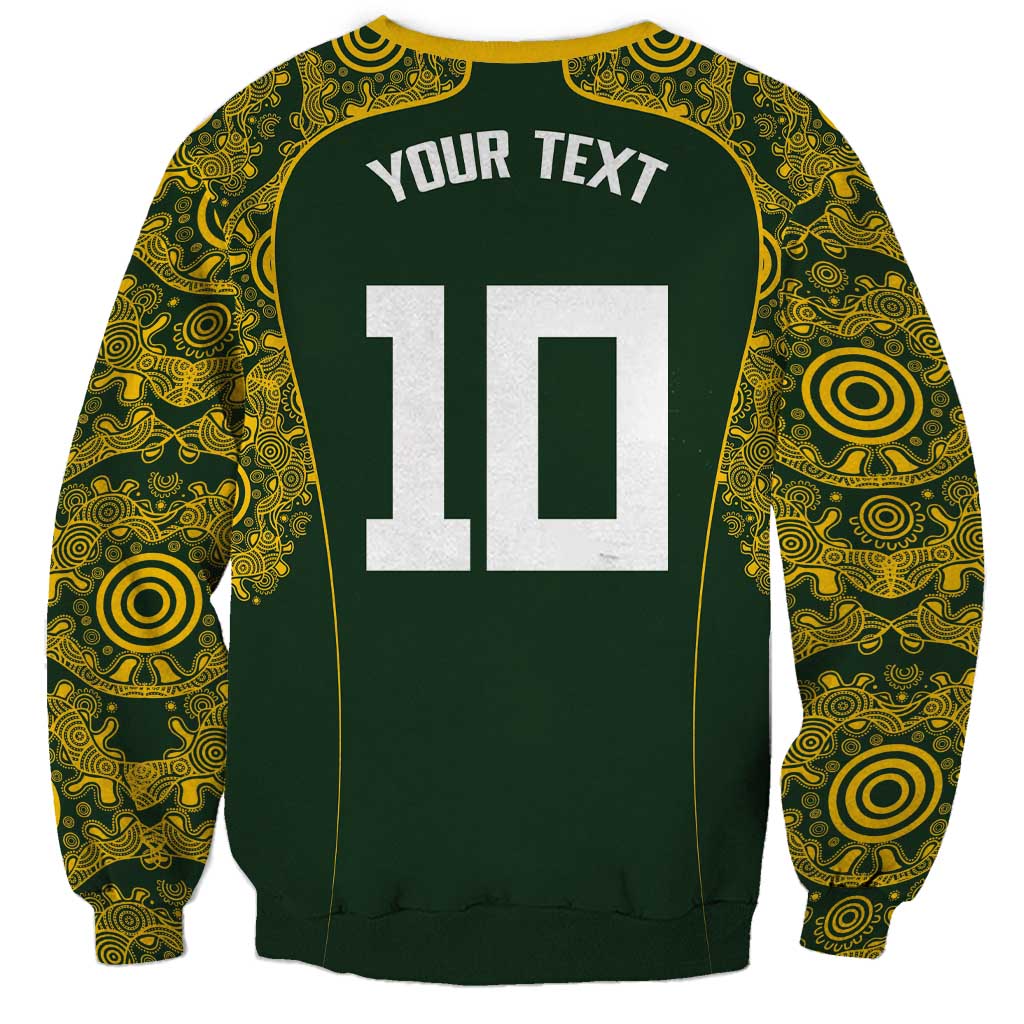 Australia Rugby Custom Sweatshirt Aboriginal Art Sporty Style - Polynesian Pride