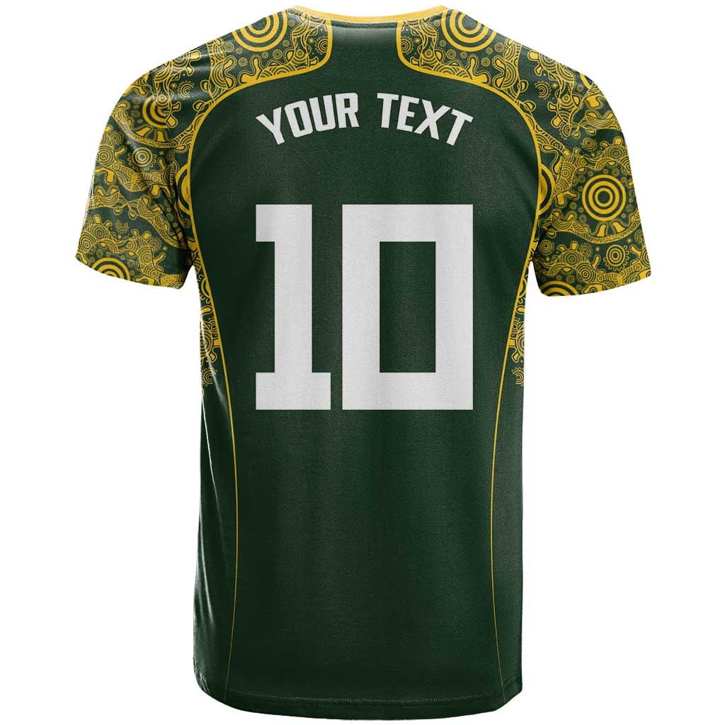 Australia Rugby Custom T Shirt Aboriginal Art Sporty Style - Polynesian Pride