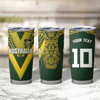 Australia Rugby Custom Tumbler Cup Aboriginal Art Sporty Style - Polynesian Pride