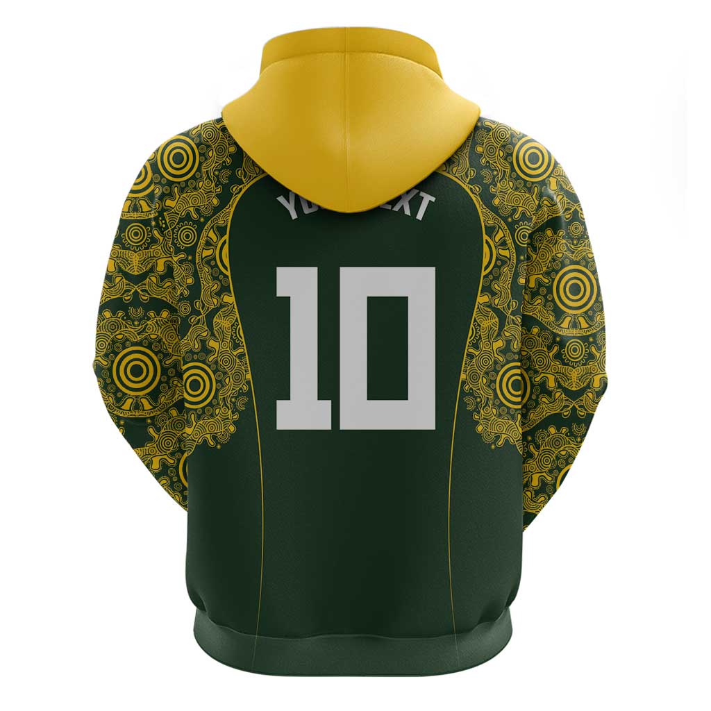 Australia Rugby Custom Zip Hoodie Aboriginal Art Sporty Style LT03 - Polynesian Pride