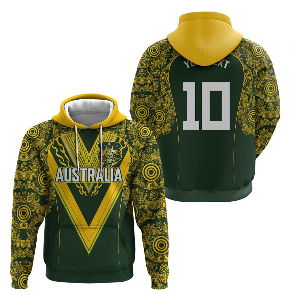 Australia Rugby Custom Zip Hoodie Aboriginal Art Sporty Style LT03 - Polynesian Pride