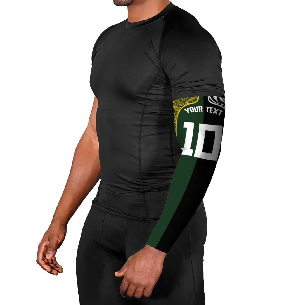 Aotearoa Australia Rugby Custom Arm Sleeves Maori and Aboriginal Art Sporty Style - Polynesian Pride