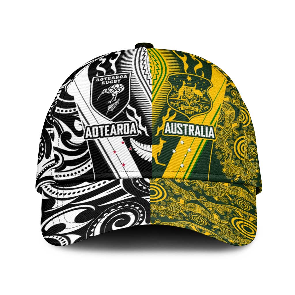 Aotearoa Australia Rugby Classic Cap Maori and Aboriginal Art Sporty Style - Polynesian Pride