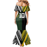 Aotearoa Australia Rugby Custom Family Matching Mermaid Dress and Hawaiian Shirt Maori and Aboriginal Art Sporty Style - Polynesian Pride