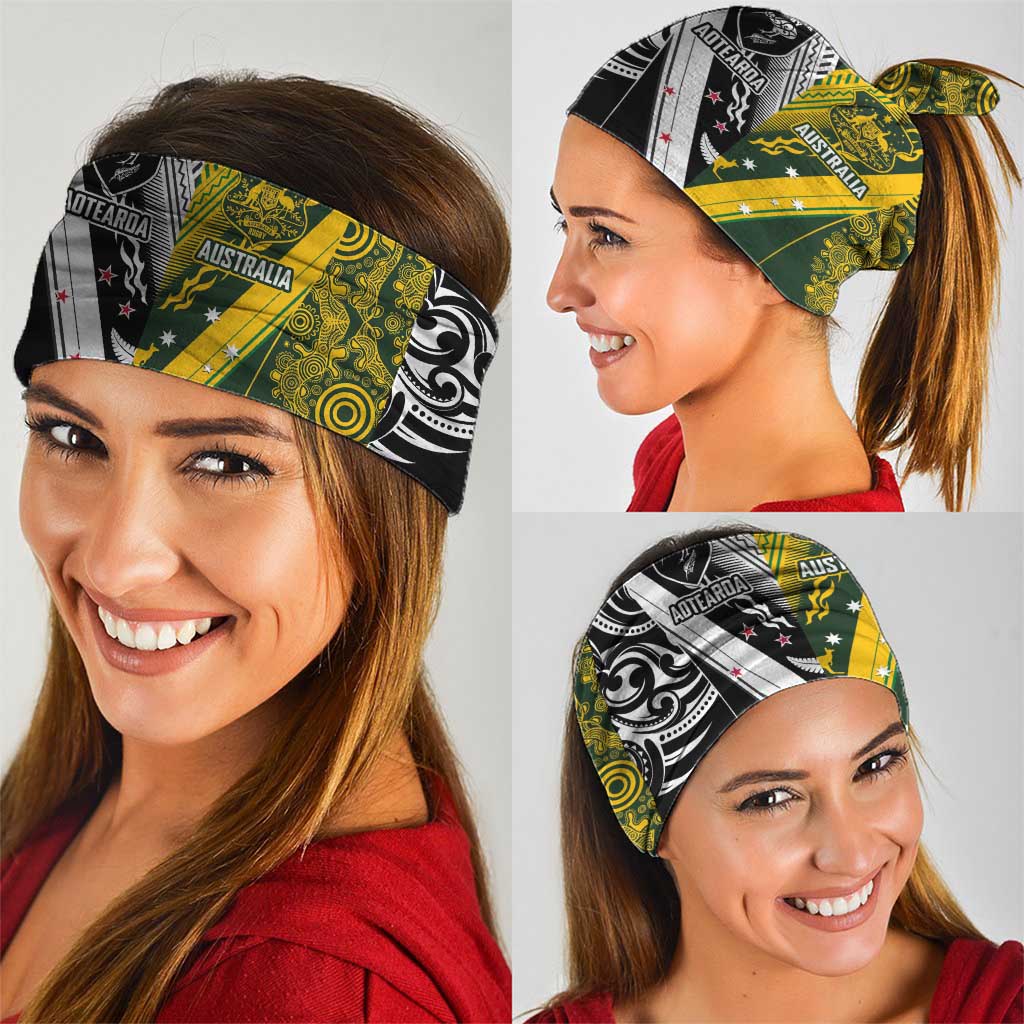 Aotearoa Australia Rugby Neck Gaiter Maori and Aboriginal Art Sporty Style - Polynesian Pride