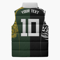 Aotearoa Australia Rugby Custom Sleeveless Puffer Jacket Maori and Aboriginal Art Sporty Style - Polynesian Pride
