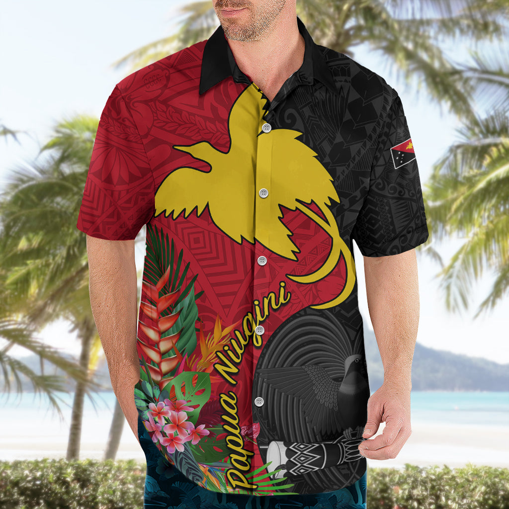 Papua New Guinea Hawaiian Shirt Birds Of Paradise Mix Tropical Flower Polynesian Pattern LT03 - Polynesian Pride