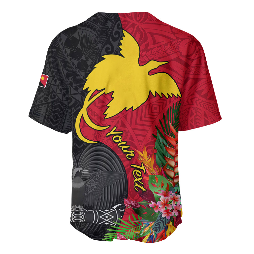 Custom Papua New Guinea Baseball Jersey Birds Of Paradise Mix Tropical Flower Polynesian Pattern LT03 - Polynesian Pride