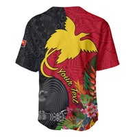 Custom Papua New Guinea Baseball Jersey Birds Of Paradise Mix Tropical Flower Polynesian Pattern LT03 - Polynesian Pride