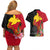 Custom Papua New Guinea Couples Matching Off Shoulder Short Dress and Hawaiian Shirt Birds Of Paradise Mix Tropical Flower Polynesian Pattern LT03 - Polynesian Pride