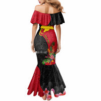 Custom Papua New Guinea Mermaid Dress Birds Of Paradise Mix Tropical Flower Polynesian Pattern LT03 - Polynesian Pride