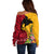 Custom Papua New Guinea Off Shoulder Sweater Birds Of Paradise Mix Tropical Flower Polynesian Pattern LT03 - Polynesian Pride