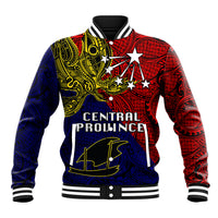 Papua New Guinea Central Province Baseball Jacket PNG Birds Of Paradise Polynesian Arty Style LT03 Unisex Red - Polynesian Pride