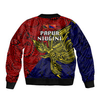 Papua New Guinea Central Province Bomber Jacket PNG Birds Of Paradise Polynesian Arty Style LT03 - Polynesian Pride