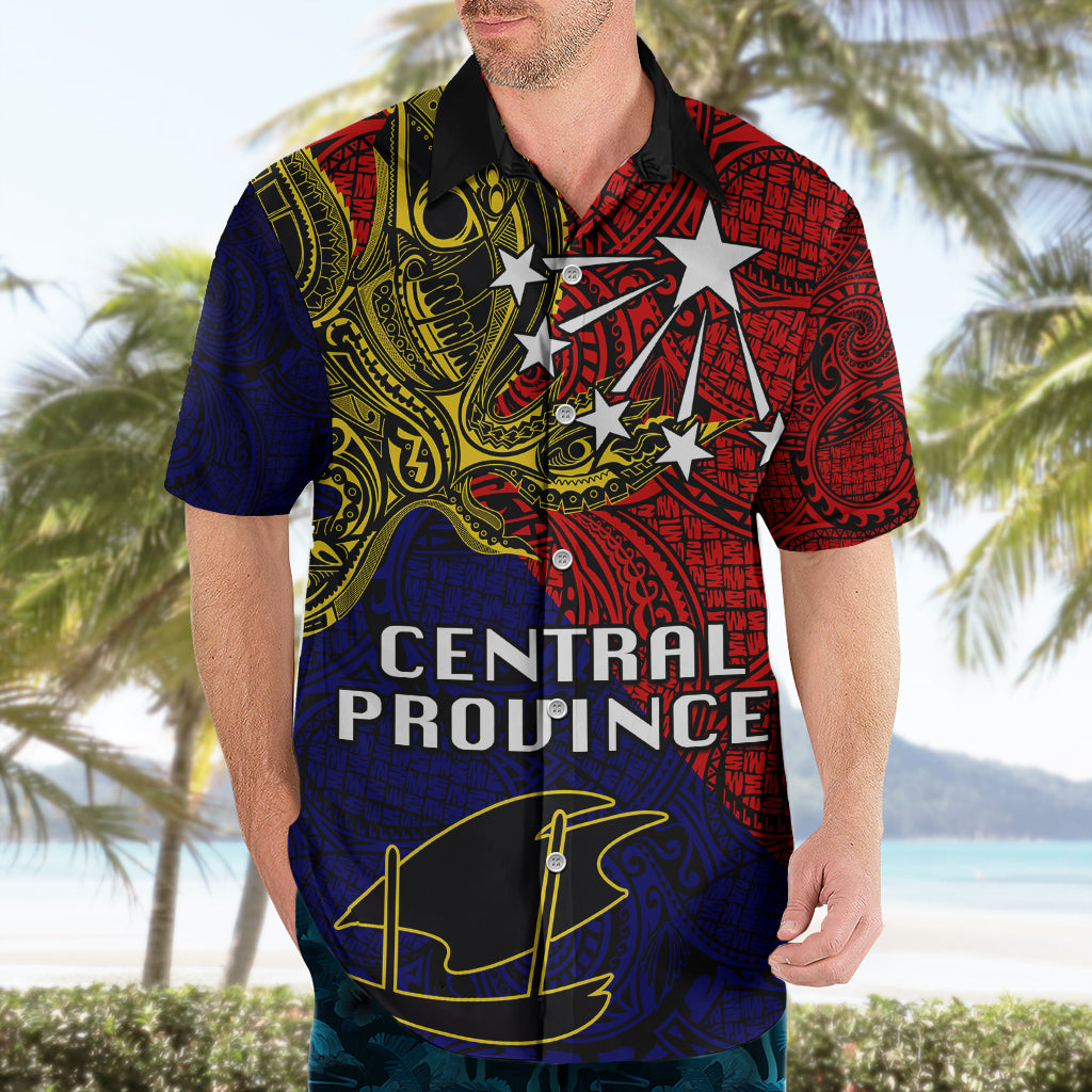 Papua New Guinea Central Province Hawaiian Shirt PNG Birds Of Paradise Polynesian Arty Style LT03 - Polynesian Pride