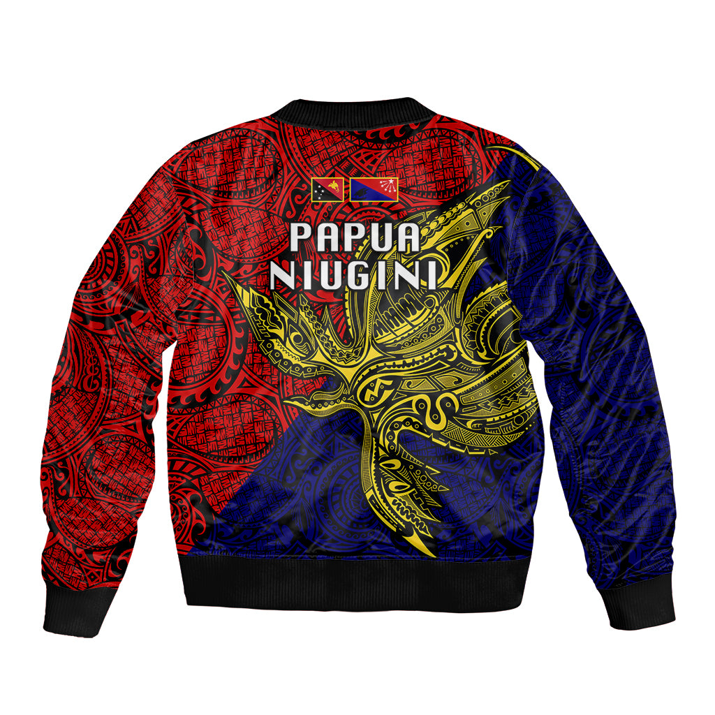 Papua New Guinea Central Province Sleeve Zip Bomber Jacket PNG Birds Of Paradise Polynesian Arty Style LT03 - Polynesian Pride