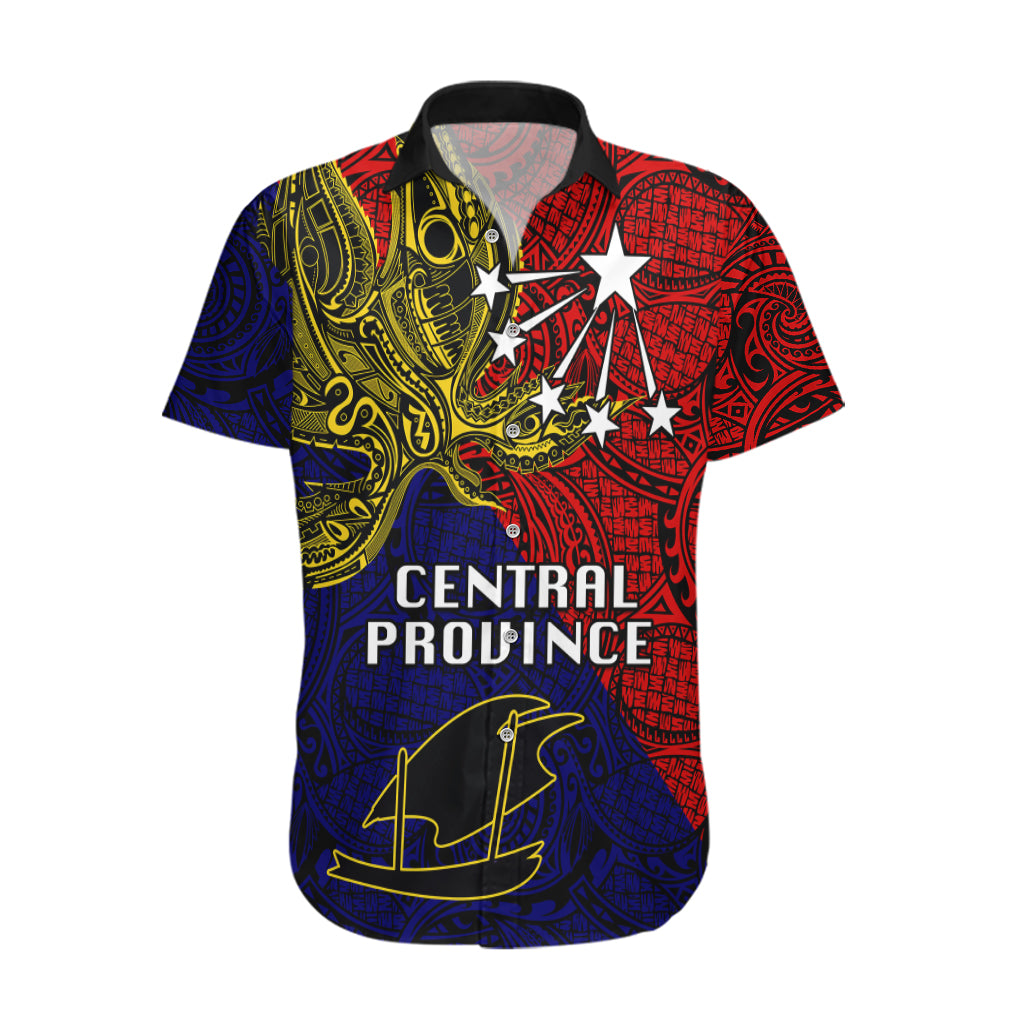 Custom Papua New Guinea Central Province Hawaiian Shirt PNG Birds Of Paradise Polynesian Arty Style LT03 Red - Polynesian Pride