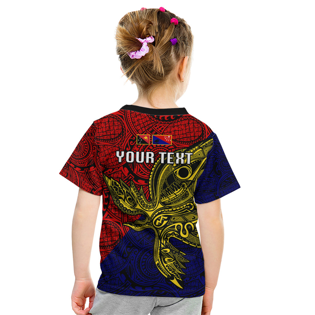 Custom Papua New Guinea Central Province Kid T Shirt PNG Birds Of Paradise Polynesian Arty Style LT03 - Polynesian Pride