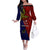 Custom Papua New Guinea Central Province Off The Shoulder Long Sleeve Dress PNG Birds Of Paradise Polynesian Arty Style LT03 Women Red - Polynesian Pride