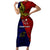 Custom Papua New Guinea Central Province Short Sleeve Bodycon Dress PNG Birds Of Paradise Polynesian Arty Style LT03 Long Dress Red - Polynesian Pride