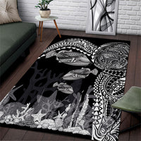 Hawaiian Reef Triggerfish Area Rug Polynesian Art with Tribal Humuhumunukunukuapua'a LT03 Black - Polynesian Pride
