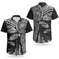 Hawaiian Reef Triggerfish Couples Matching Puletasi and Hawaiian Shirt Polynesian Art with Tribal Humuhumunukunukuapua'a LT03 - Polynesian Pride